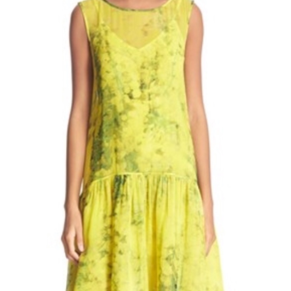 Tracy Reese flounced yellow dress - size M - NWT
